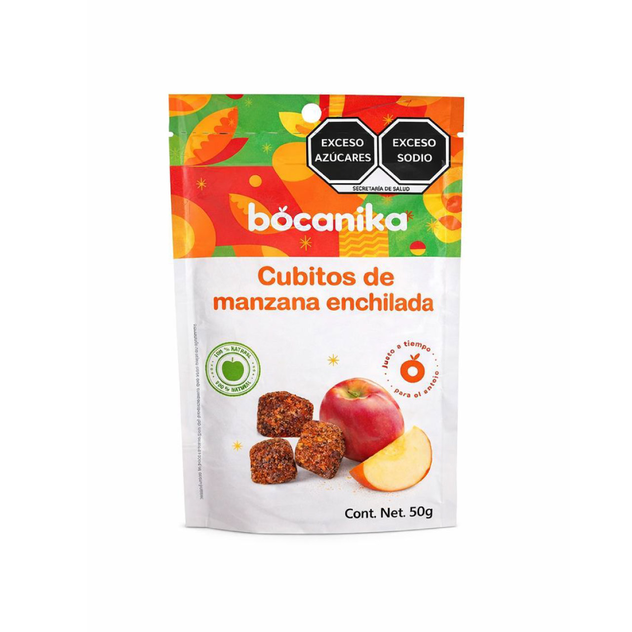 Cubitos de manzana enchilada